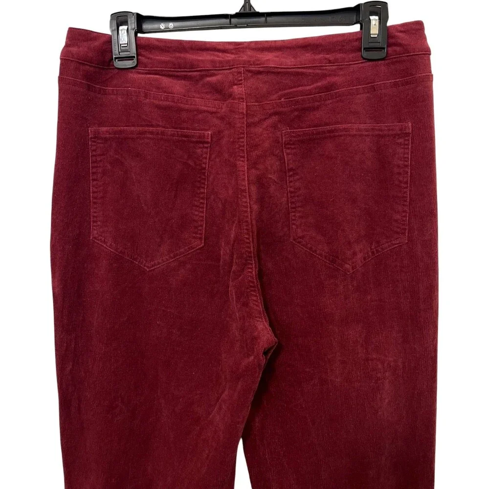 Anthropologie CHRYSANTHEMUM Burgundy Corduroy Bell Bottom Flare Pants 30x34 Sz L - Picture 4 of 8